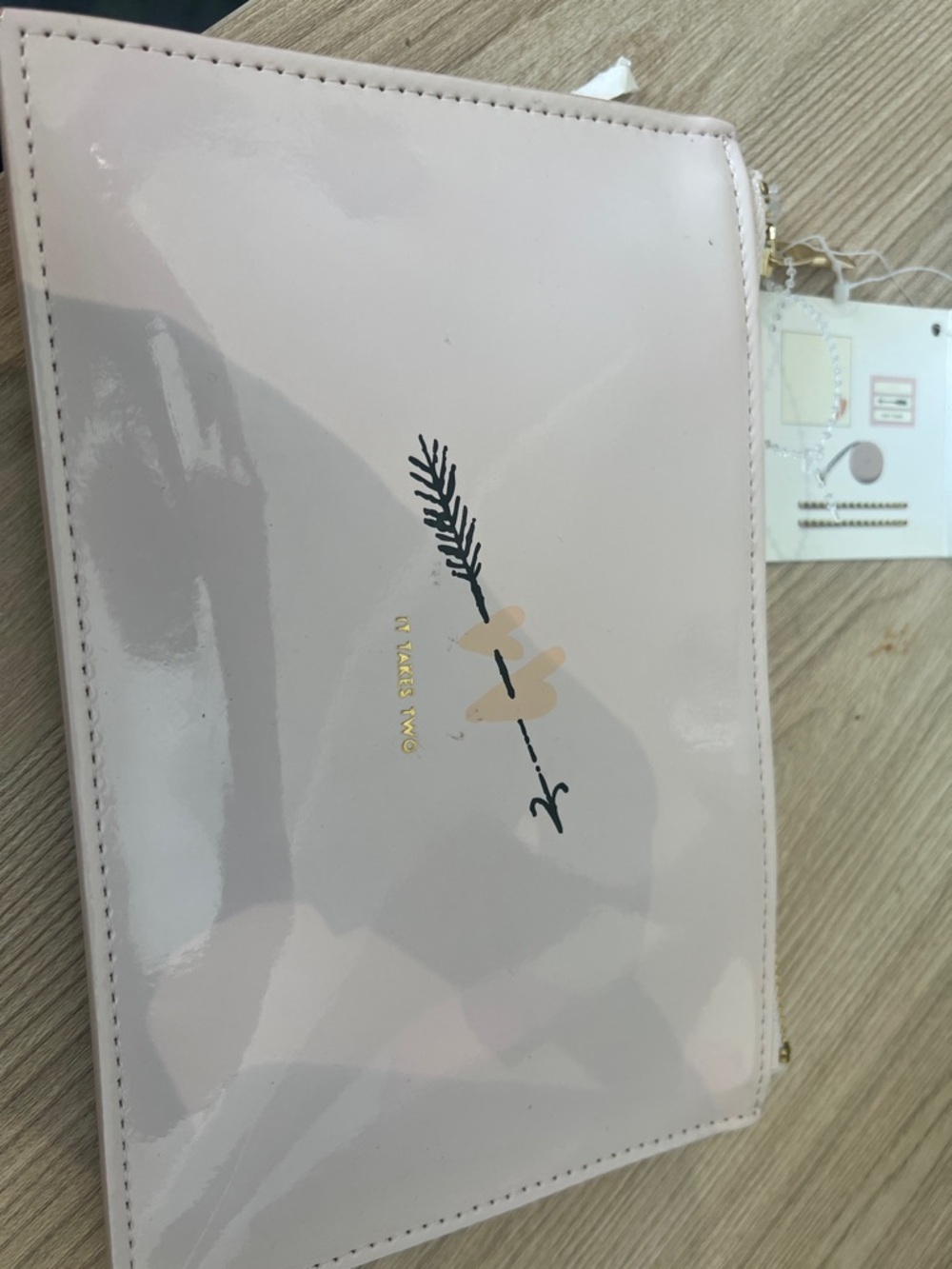 Kate Spade "It Takes Two" blush zippered pencil pouch - Picture 2 of 6